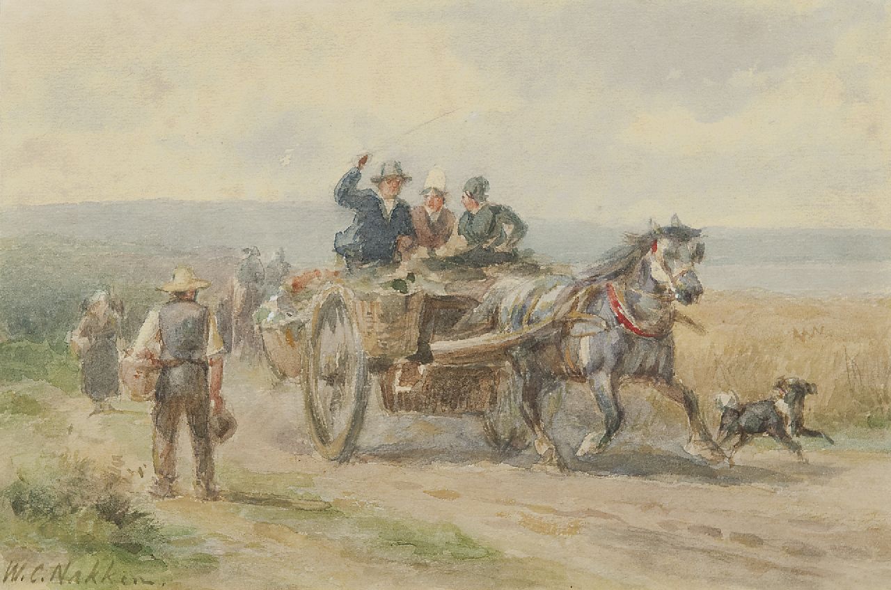 Nakken W.K.  | Willem Karel 'W.C.' Nakken, Going to the market, Aquarell auf Papier 16,2 x 24,5 cm, signed l.l.