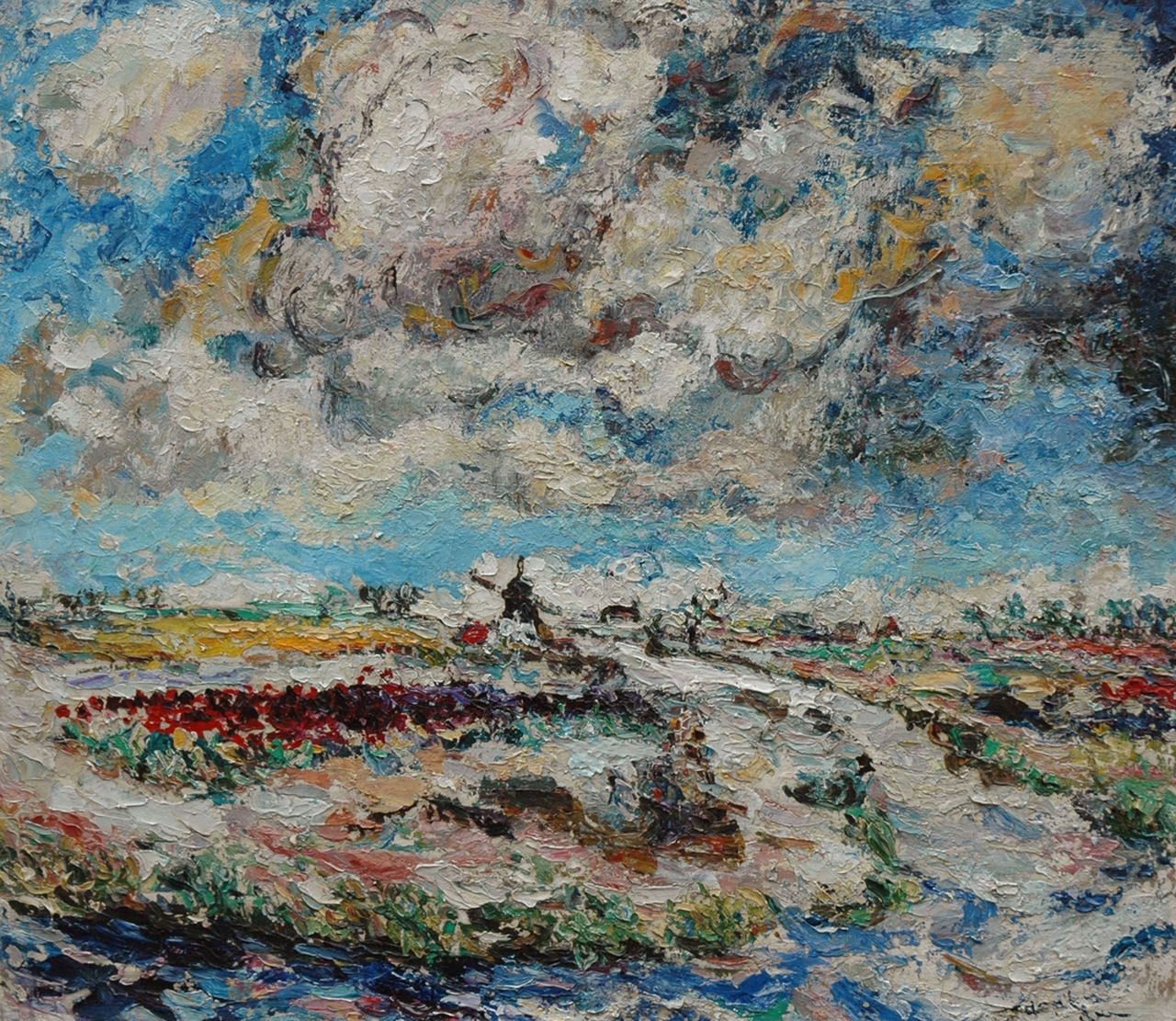 Wieringa J.H.  | Jacoba Hendrika Wieringa, A summer landscape, Öl auf Leinwand 71,7 x 80,3 cm, signed l.r.