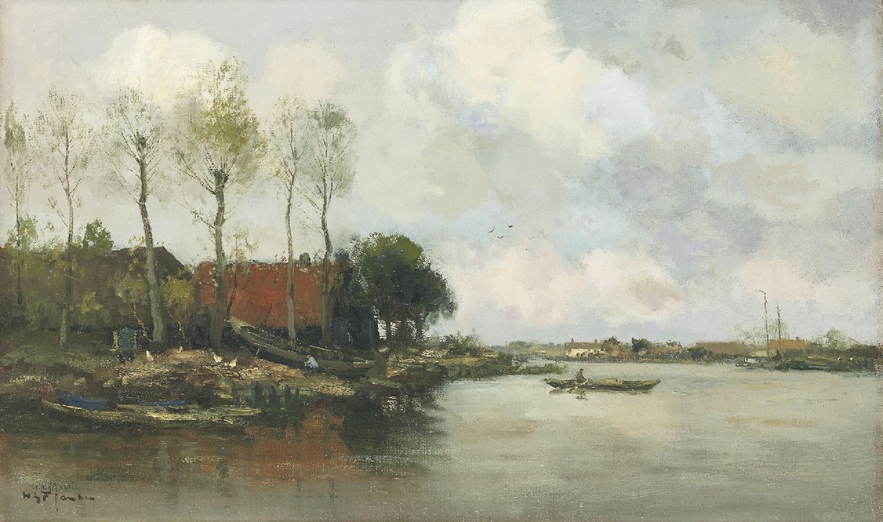 Jansen W.G.F.  | 'Willem' George Frederik Jansen, River view, Öl auf Leinwand 60,2 x 100,5 cm, signed l.l.