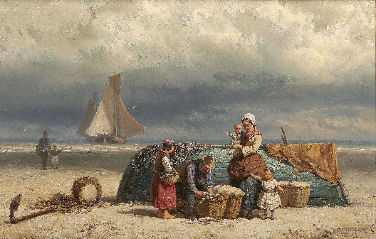 Koekkoek J.H.B.  | Johannes Hermanus Barend 'Jan H.B.' Koekkoek, Beach scene, Öl auf Leinwand 33,4 x 51,5 cm, signed l.r.