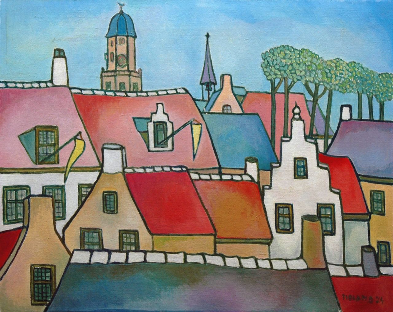 Toon Tieland | City view, Öl auf Leinwand, 40,0 x 50,0 cm, signed l.r. und dated '74