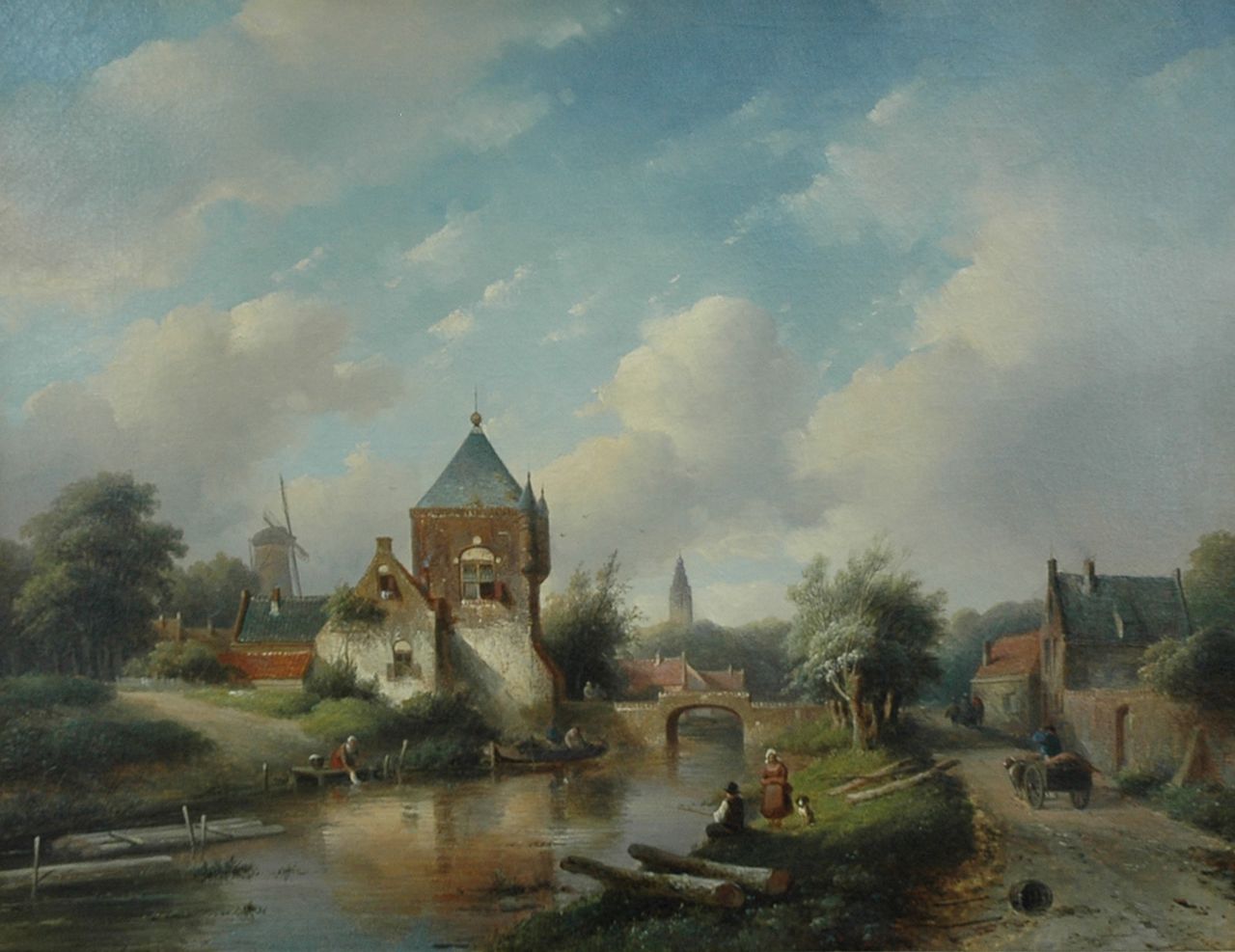 Spohler J.J.  | Jan Jacob Spohler, A view of a village in summer, Öl auf Leinwand 67,0 x 52,0 cm, signed l.r.