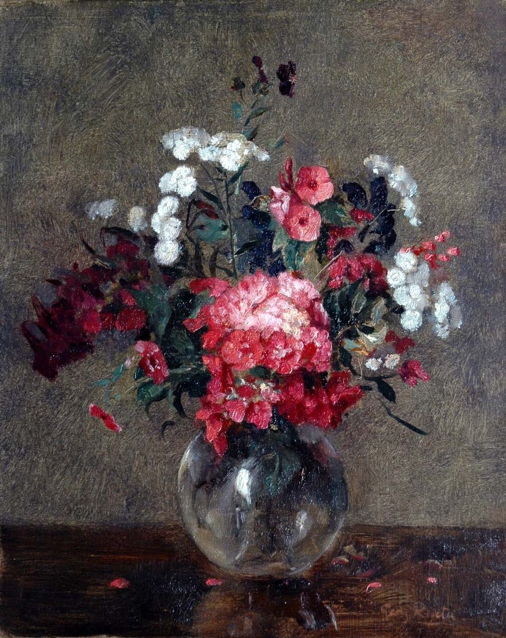 Rueter W.C.G.  | Wilhelm Christian 'Georg' Rueter, A flower still life, Öl auf Leinwand 39,7 x 31,9 cm, signed l.r.