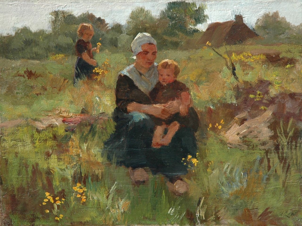 Jacques Zon | A summerday in the fields, Öl auf Leinwand auf Holz, 27,9 x 37,5 cm, signed l.r.