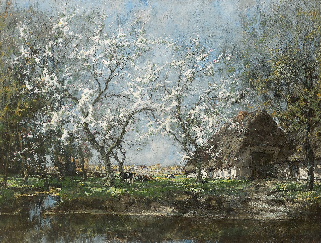 Gorter A.M.  | 'Arnold' Marc Gorter, An orchard in full bloom, Öl auf Leinwand 75,5 x 99,8 cm, signed l.r.