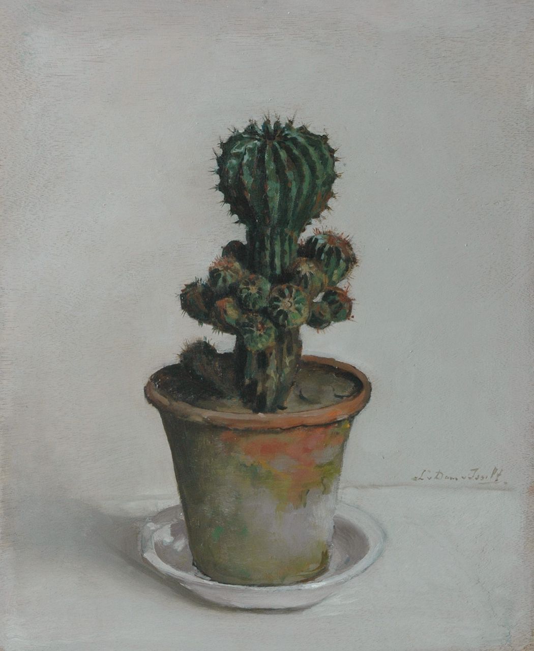Dam van Isselt L. van | Lucie van Dam van Isselt, Cactus, Öl auf Holz 45,7 x 37,0 cm, signed r.c. und executed ca. 1920
