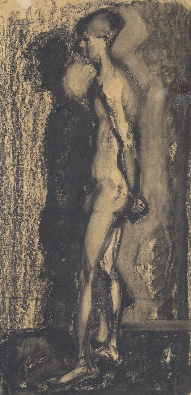 Alida Martens-Pott | Akt, Schwarze Tinte und Kreide auf Papier, 48,0 x 32,0 cm