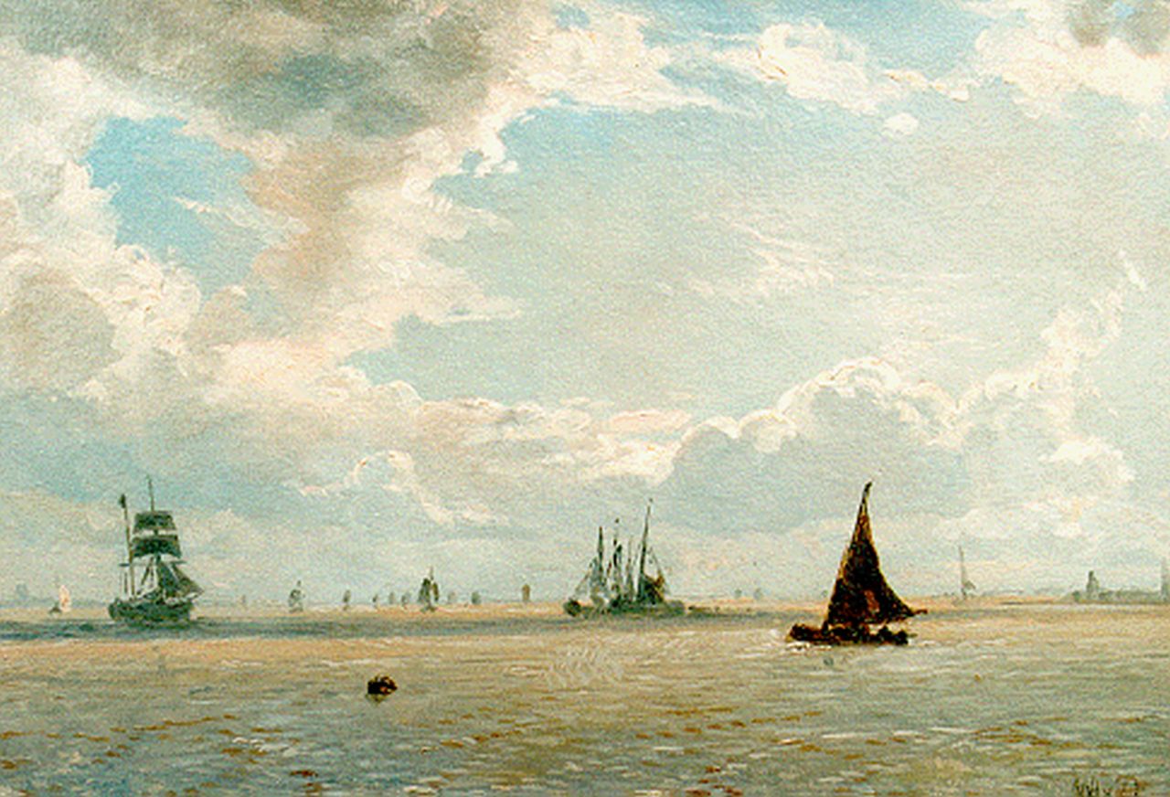 Deventer W.A. van | 'Willem' Anthonie van Deventer, Seascape, Öl auf Leinwand auf Holz 20,5 x 28,3 cm, signed l.r. with initials