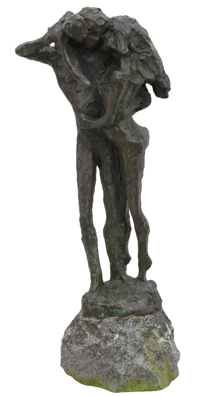 Bakker W.F.  | Willem Frederik 'Jits' Bakker | Skulpturen und Objekte zum Verkauf angeboten | Familienglück, Bronze 43,0 x 24,0 cm, Unterzeichnet auf der Basis