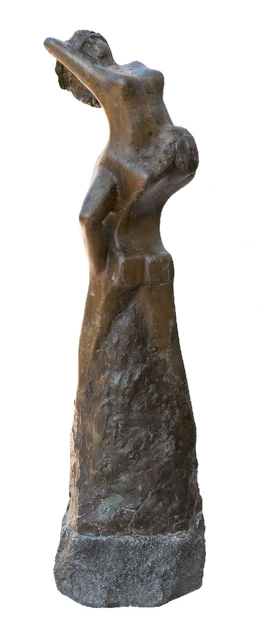 Bakker W.F.  | Willem Frederik 'Jits' Bakker | Skulpturen und Objekte zum Verkauf angeboten | Jungfernraub, Bronze 68,5 x 21,0 cm, Unterzeichnet auf der Seite