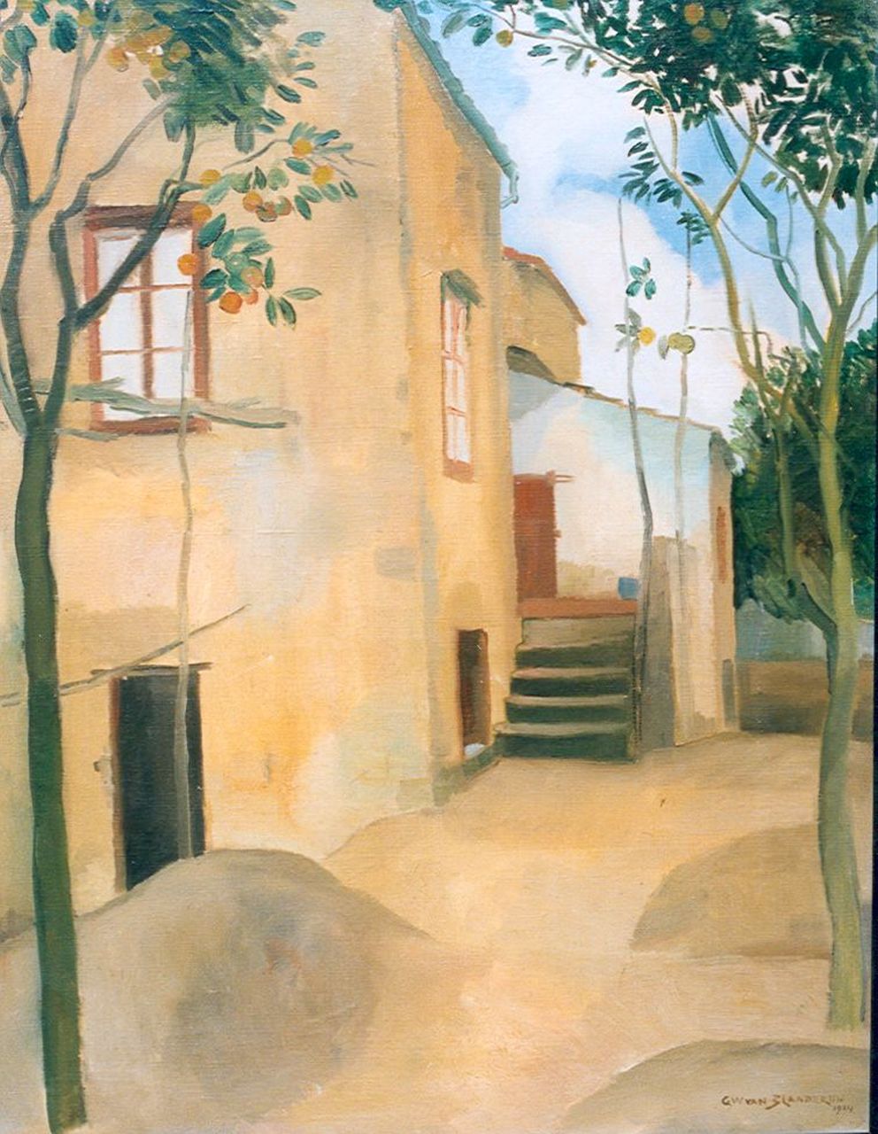 Blaaderen G.W. van | Gerrit Willem van Blaaderen, An Italian house, Öl auf Leinwand 80,4 x 64,2 cm, signed l.r. und dated 1924