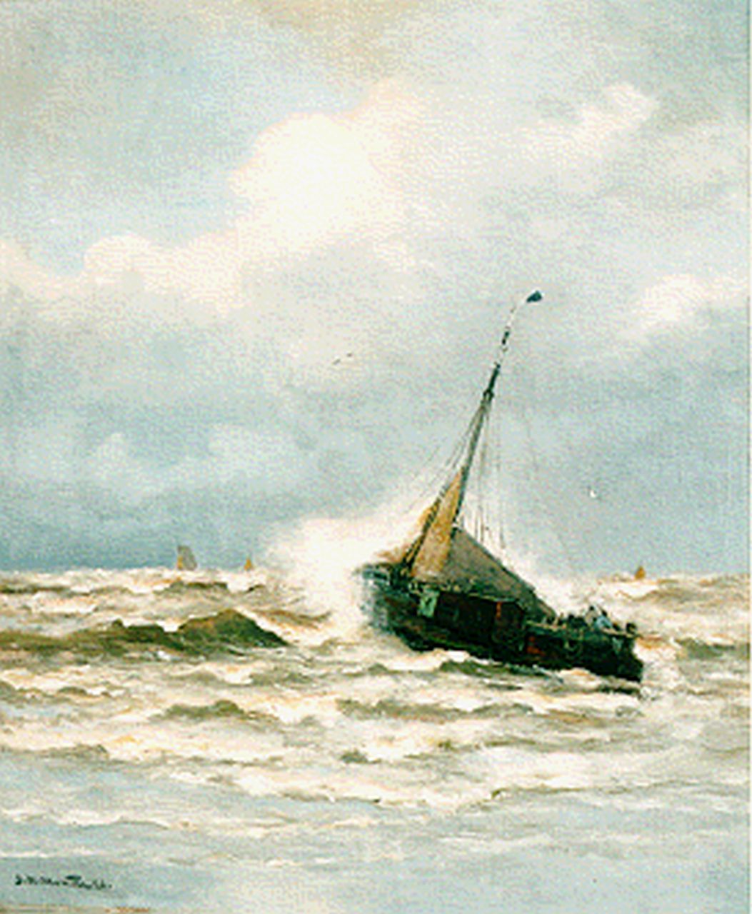Munthe G.A.L.  | Gerhard Arij Ludwig 'Morgenstjerne' Munthe, A boat in the surf, Öl auf Leinwand 75,6 x 63,5 cm, signed l.l. und dated '26