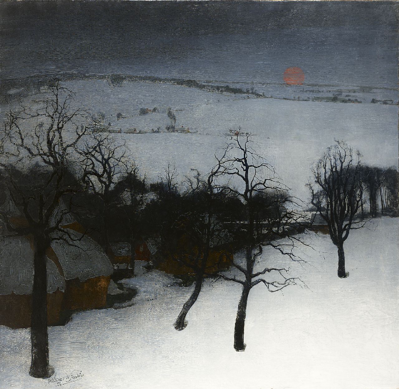 Saedeleer V. de | Valerius de Saedeleer, A winter landscape, Öl auf Leinwand 126,0 x 131,0 cm, signed l.l. und dated 1931