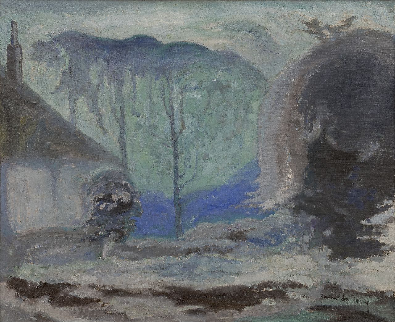 Jong G. de | Gerben 'Germ' de Jong | Gemälde zum Verkauf angeboten | Winterlandschaft, Öl auf Leinwand 41,2 x 50,0 cm, Unterzeichnet r.u. und zu datieren um 1918