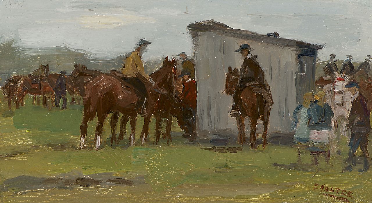Noltee B.C.  | Bernardus Cornelis 'Cor' Noltee, Horse show, Dordrecht, Öl auf Holzfaser 12,8 x 23,0 cm, signed l.r.