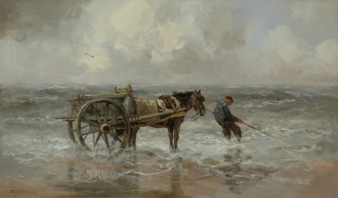 Jansen W.G.F.  | 'Willem' George Frederik Jansen, Shell fisherman, Öl auf Leinwand 60,0 x 104,0 cm, signed l.l.