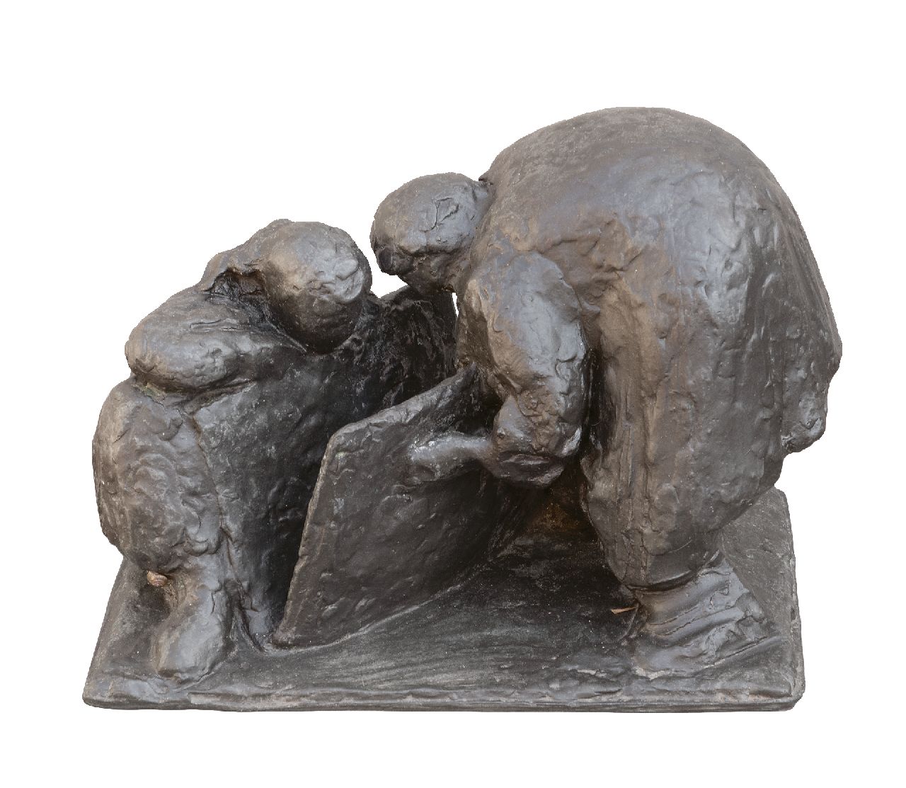 Cor Hund | Die Bilderbetrachter, Bronze, 21,0 x 29,0 cm, Unterzeichnet auf der Unterseite und datiert 1956 auf der Unterseite