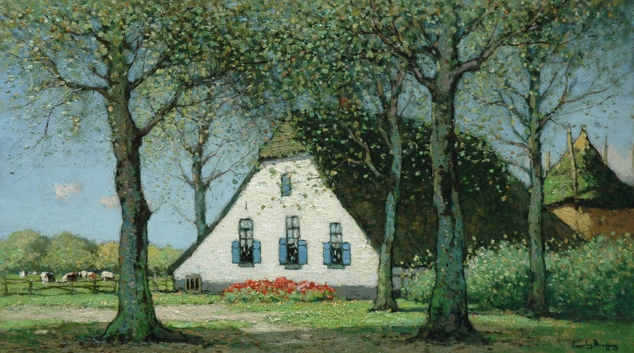 Kuijpers C.  | Cornelis Kuijpers, A farm in a sunny landscape, Öl auf Leinwand 41,3 x 72,3 cm, signed l.r.