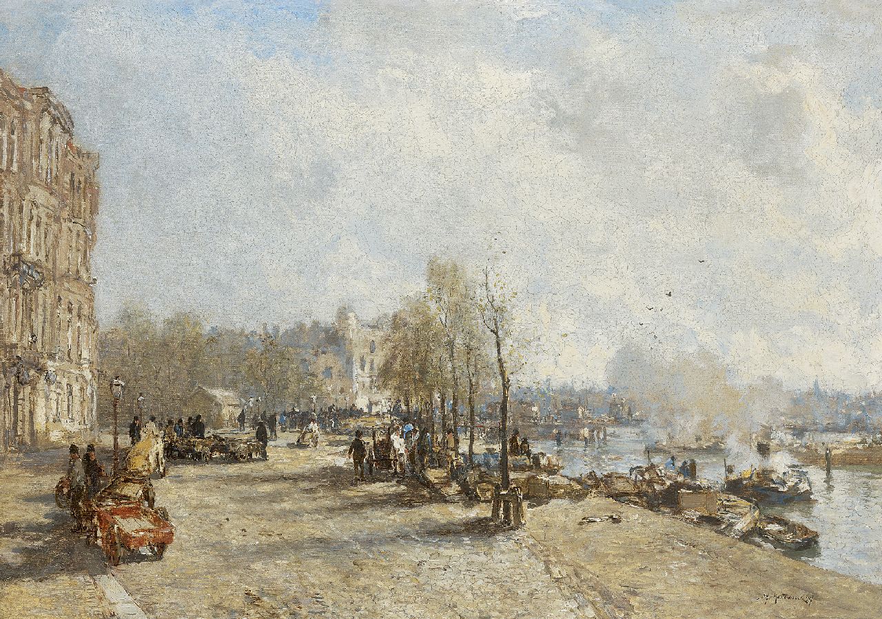 Mastenbroek J.H. van | Johan Hendrik van Mastenbroek, The Oudehaven, Haringvliet in the distance, Öl auf Leinwand 64,6 x 90,3 cm, signed l.r. und painted 1937