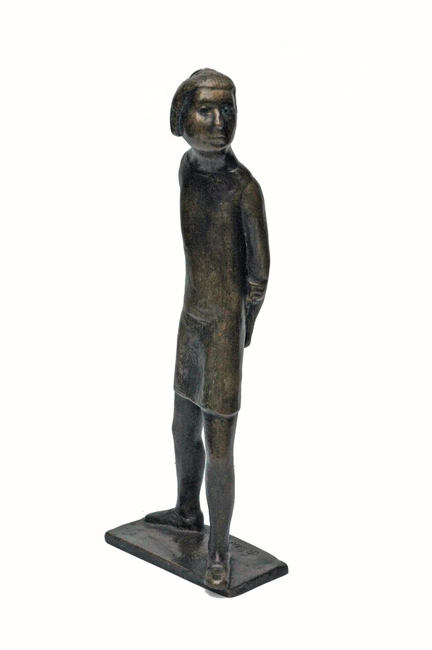 Kluth K.  | Karl Kluth, Girl standing, Bronze 34,7 x 12,8 cm, signed on the base