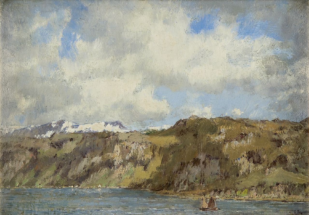 Gorter A.M.  | 'Arnold' Marc Gorter, Segelboote in einem Fjord, Norwegen, Öl auf Leinwand 25,0 x 35,0 cm, Unterzeichnet r.u. und zu datieren um 1922