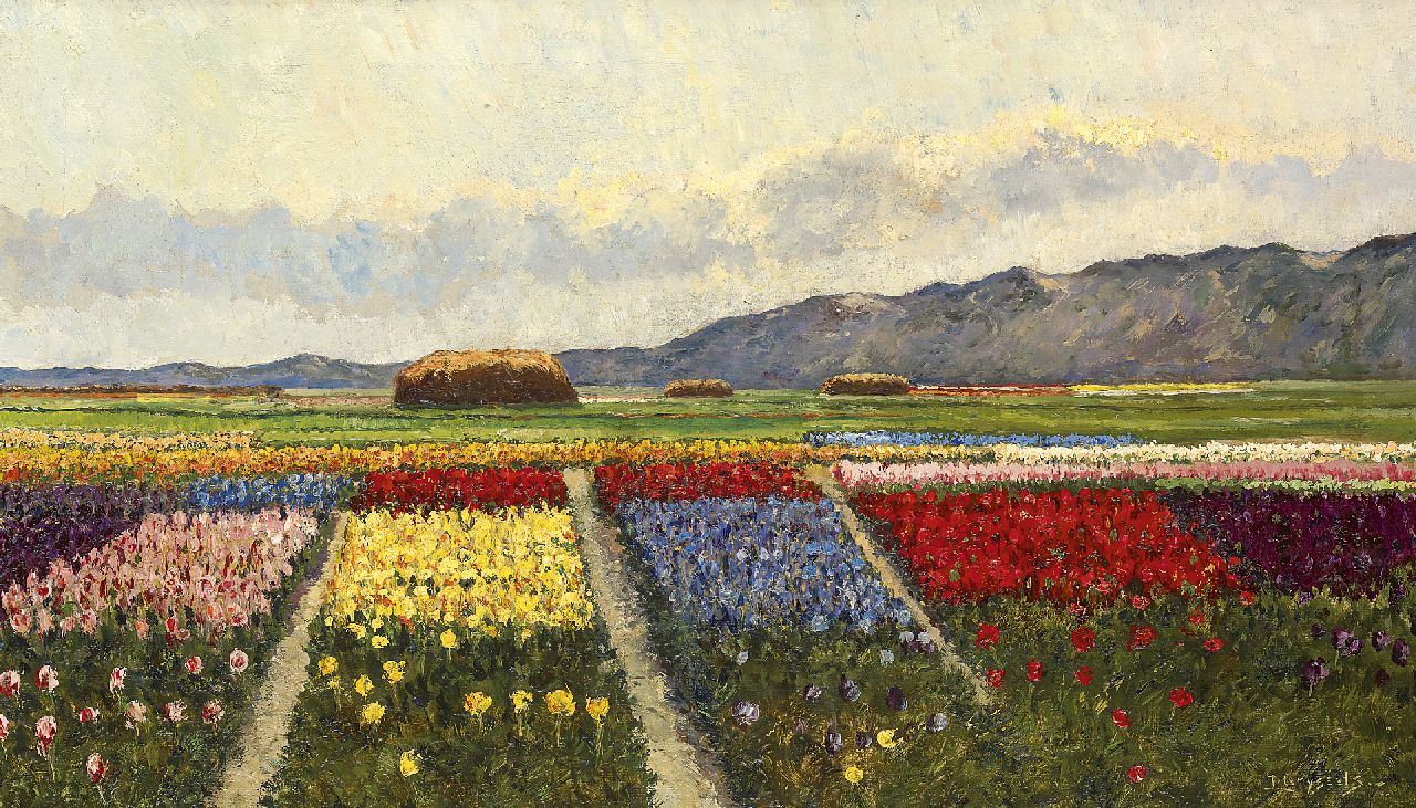 Grijseels L.  | Leo Grijseels, Bulb fields, Öl auf Leinwand 35,5 x 60,5 cm, signed l.r.