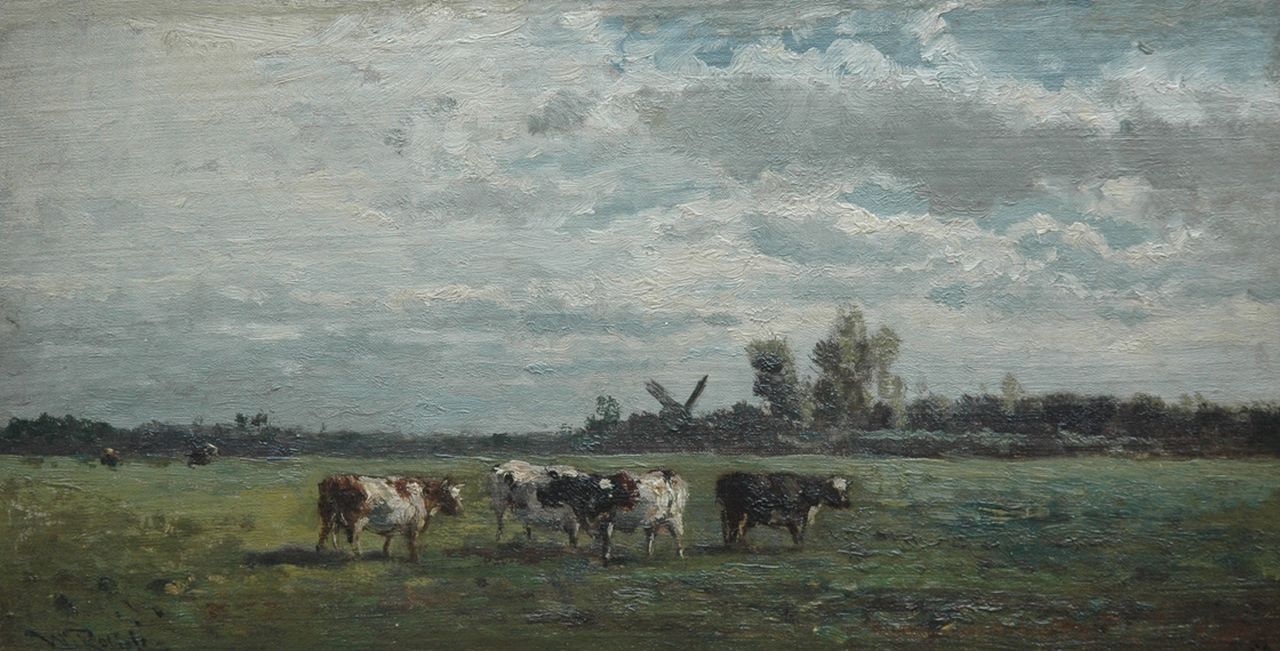 Roelofs W.  | Willem Roelofs, Meadow near Abcoude, Öl auf Leinwand auf Holz 21,3 x 40,5 cm, signed l.l.