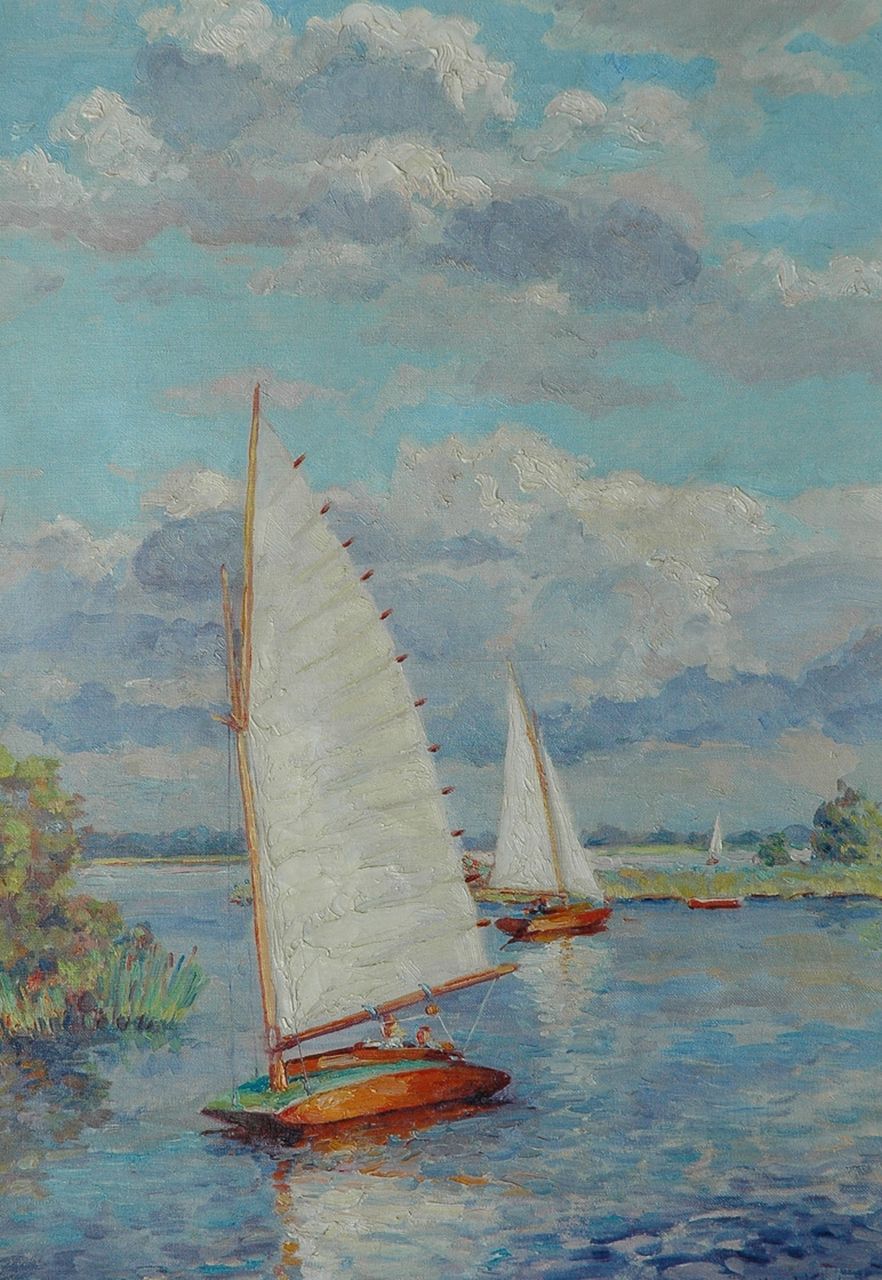 Max van der Wissel | Boats on the Paterswold lake, Öl auf Leinwand, 68,0 x 48,2 cm, signed l.r. und dated '42