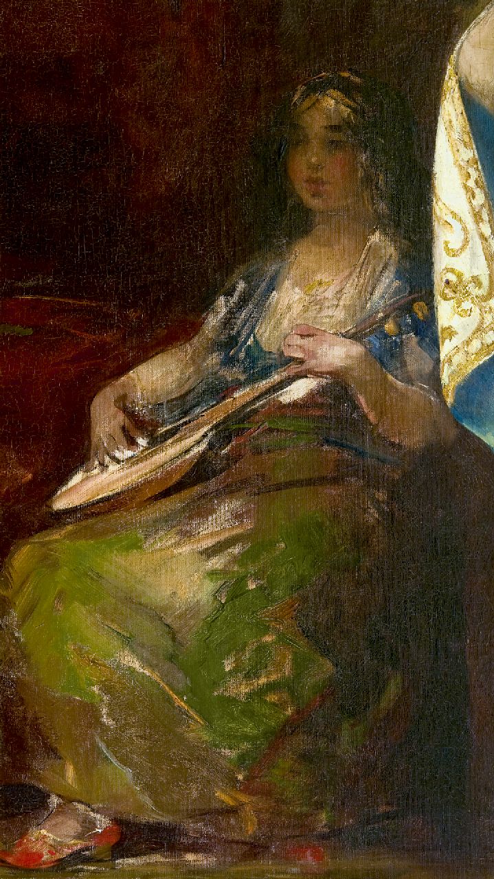 Smith H.  | Hobbe Smith | Gemälde zum Verkauf angeboten | Laute spielende Frau, Öl auf Leinwand 105,7 x 60,5 cm