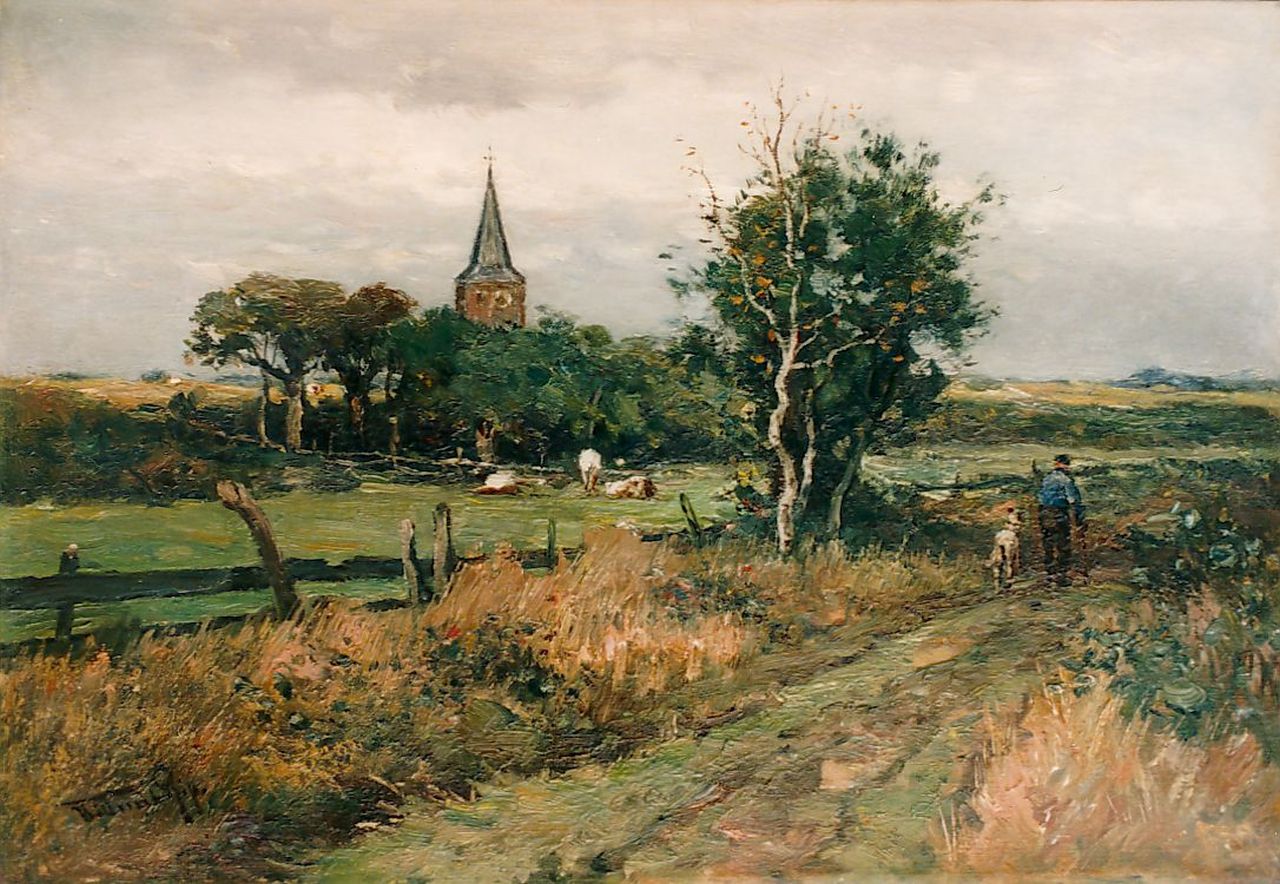 Rip W.C.  | 'Willem' Cornelis Rip, Old church tower, Vierlingsbeek, Öl auf Leinwand 48,5 x 71,5 cm, signed l.l.