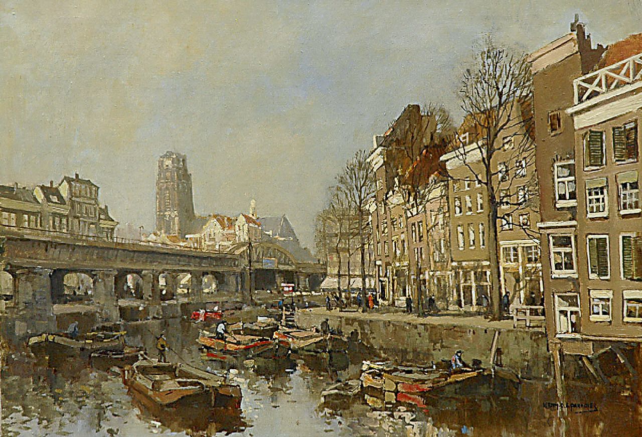 Paradies H.C.A.  | Herman Cornelis Adolf Paradies, A view of the Kolk in Rotterdam, Öl auf Leinwand 50,0 x 69,5 cm, signed l.r.