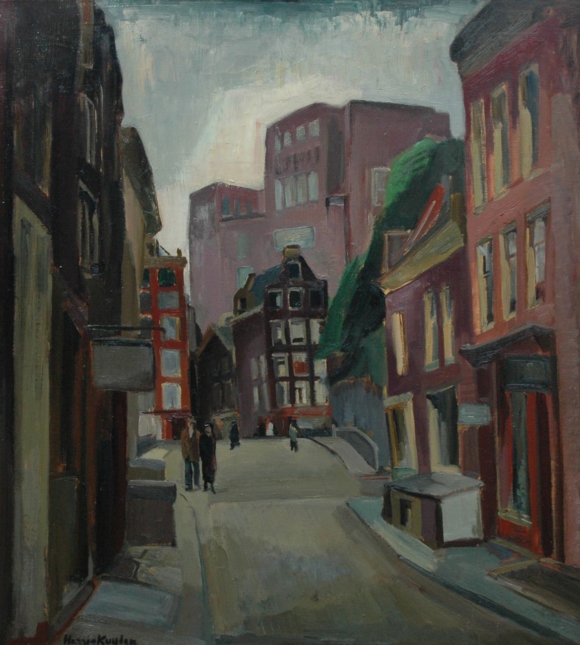 Kuijten H.J.  | Henricus Johannes 'Harrie' Kuijten, The Oude Spiegelstraat, Amsterdam, Öl auf Leinwand 93,3 x 85,4 cm, signed l.l. und painted ca. 1926