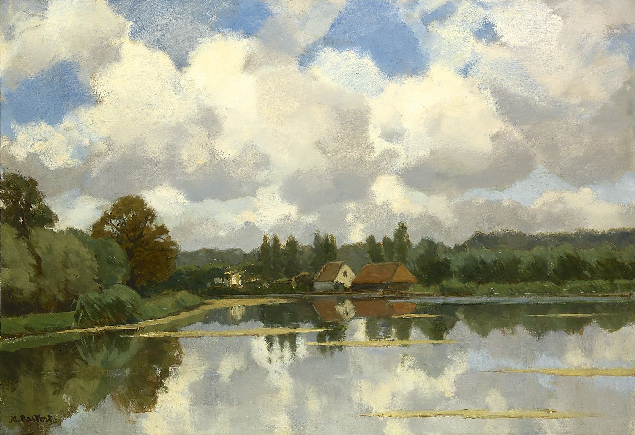 Bastert S.N.  | Syvert 'Nicolaas' Bastert, On the water (near Loenen), Öl auf Leinwand 55,3 x 80,3 cm, signed l.l.