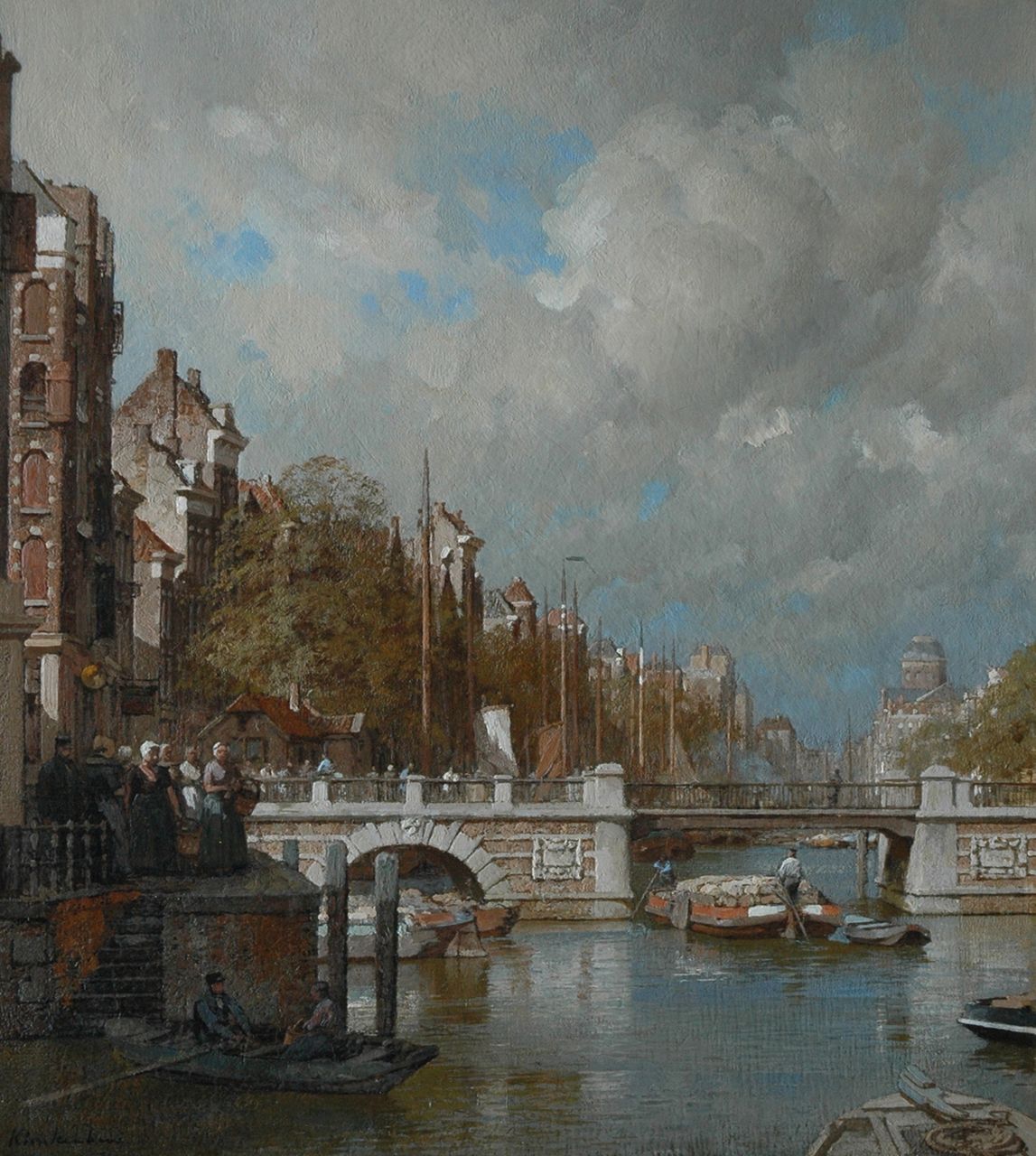 Klinkenberg J.C.K.  | Johannes Christiaan Karel Klinkenberg, The Leuvehaven, Rotterdam, with the Nieuwe Leuvebrug, Öl auf Leinwand 54,0 x 47,7 cm, signed l.l.