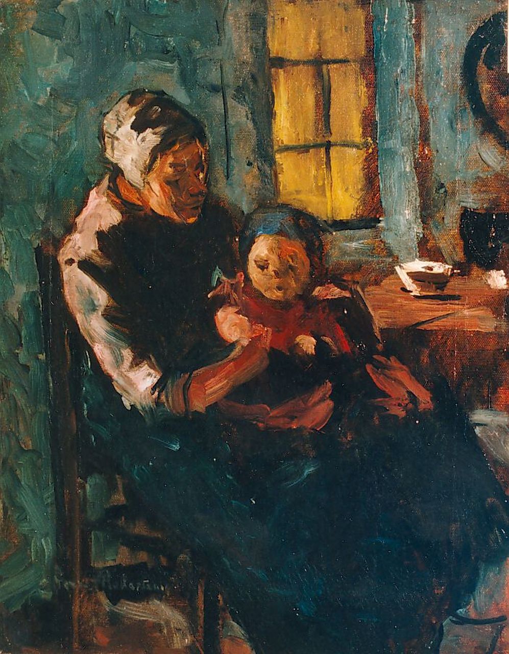 Robertson S.  | Susanne 'Suze' Robertson, Mother and child, Öl auf Leinwand 40,0 x 32,0 cm, signed l.l.