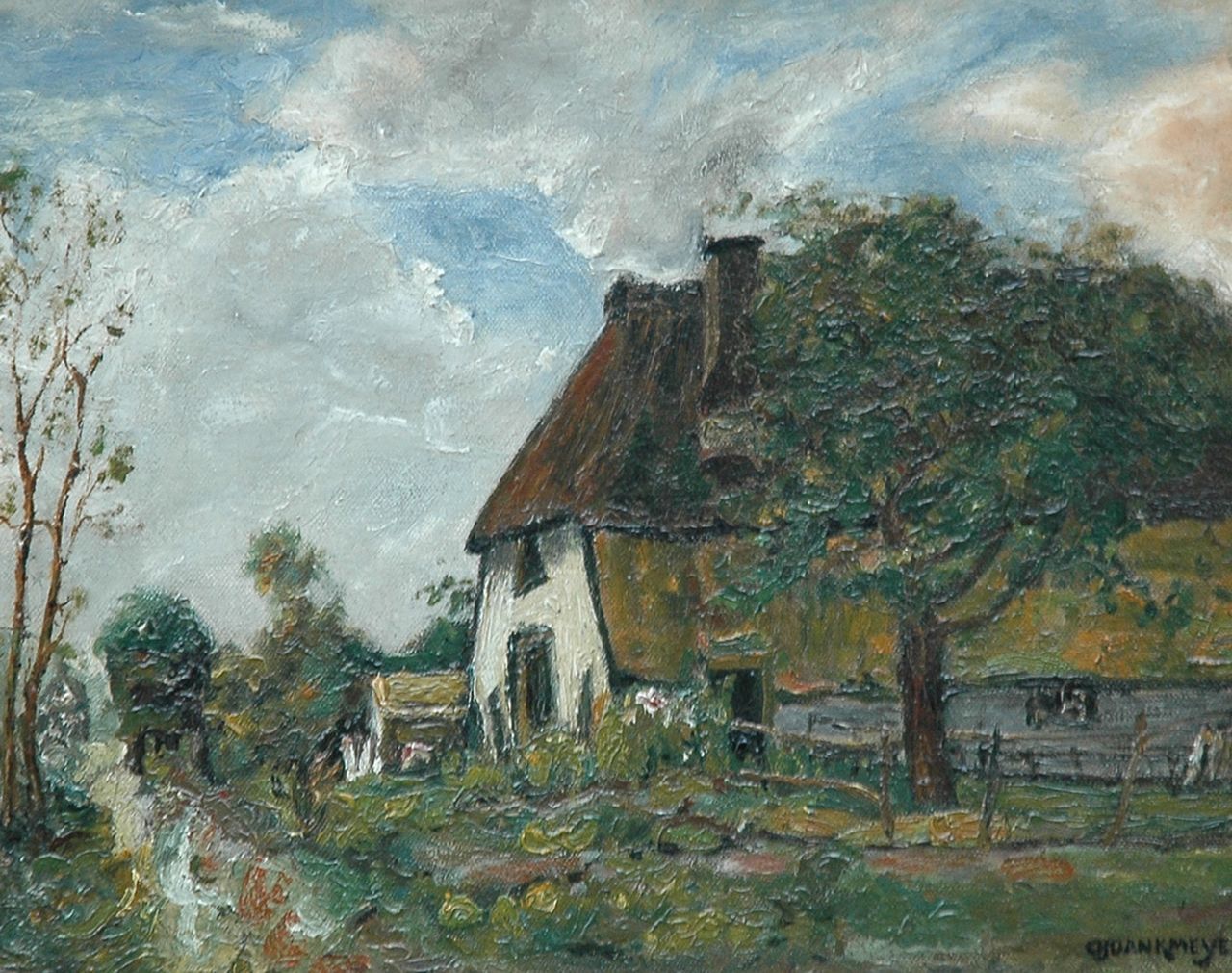 Dankmeijer C.B.  | Carel Bernardus 'Charles' Dankmeijer, A farmhouse, Öl auf Leinwand 30,2 x 37,2 cm, signed l.r.