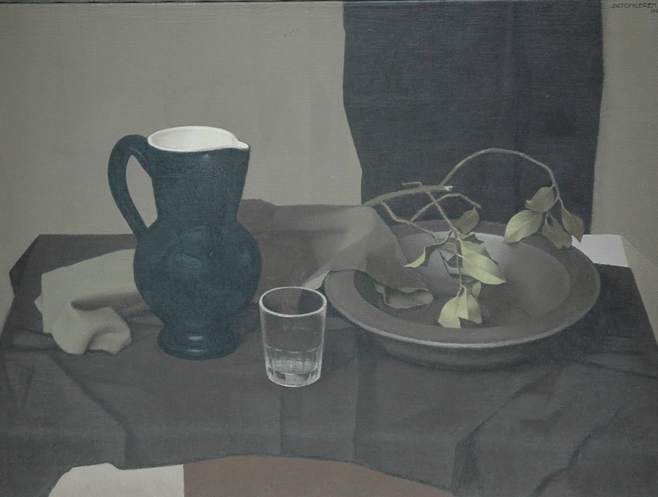 Tongeren J. van | Jan van Tongeren, Bowl and jar, Öl auf Leinwand 60,0 x 79,6 cm, signed u.r.