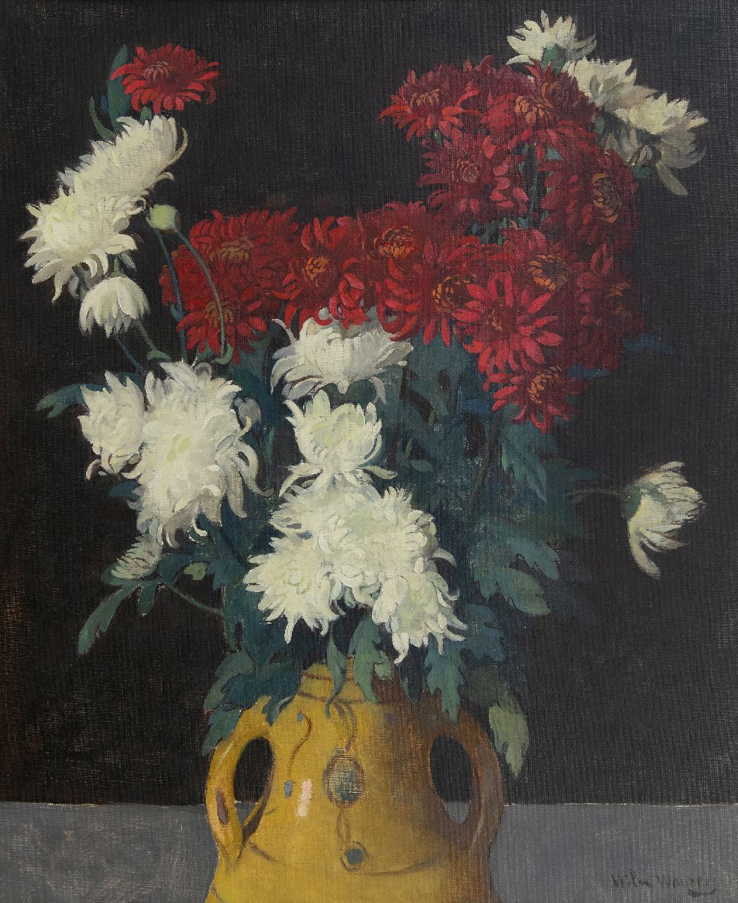 Wouters W.H.M.  | Wilhelmus Hendrikus Marie 'Wilm' Wouters | Gemälde zum Verkauf angeboten | Chrysanthemen, Öl auf Leinwand 65,1 x 53,0 cm, Unterzeichnet r.u.