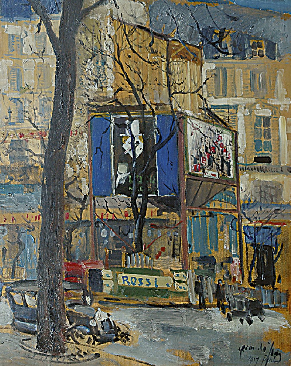 Jong G. de | Gerben 'Germ' de Jong, A view in Paris, Öl auf Holz 46,0 x 37,2 cm, signed l.r. und dated '1917 Paris'