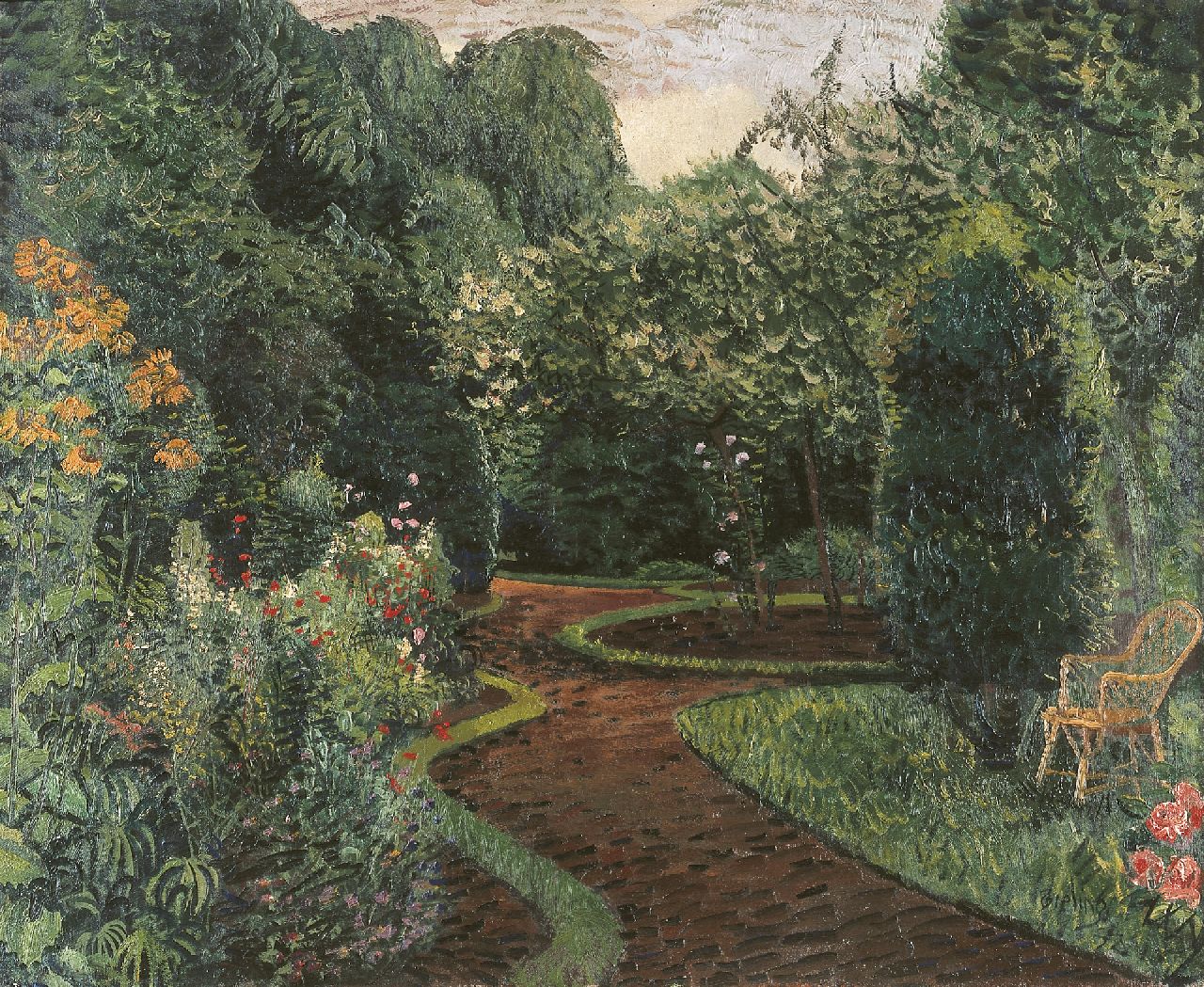 Bieling H.F.  | Hermann Friederich 'Herman' Bieling | Gemälde zum Verkauf angeboten | Blüte im Garten, Hillegersberg, Öl auf Leinwand 63,5 x 77,2 cm, Unterzeichnet r.u. und datiert '32