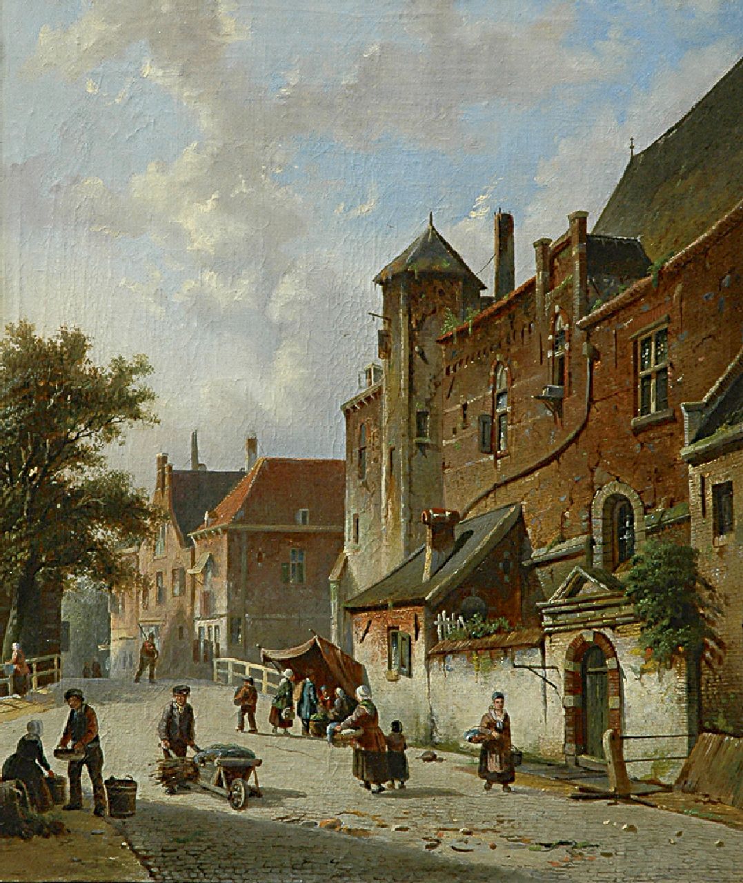 Roosdorp F.  | Frederik Roosdorp, Sommerliche Stadtansicht, Öl auf Leinwand 54,0 x 46,0 cm