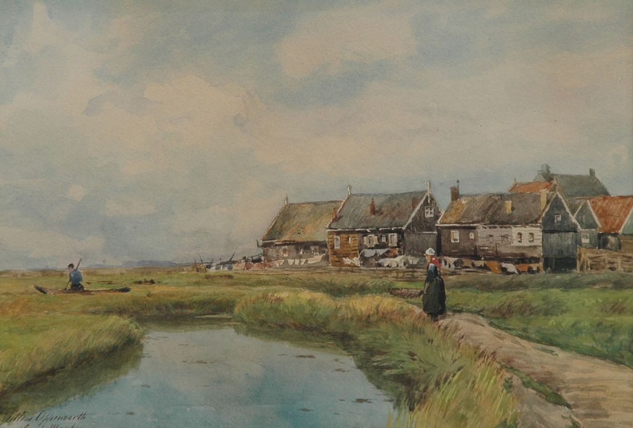 Oppenoorth W.J.  | 'Willem' Johannes Oppenoorth, On the island Marken, Aquarell auf Papier 24,8 x 34,9 cm, signed l.l.