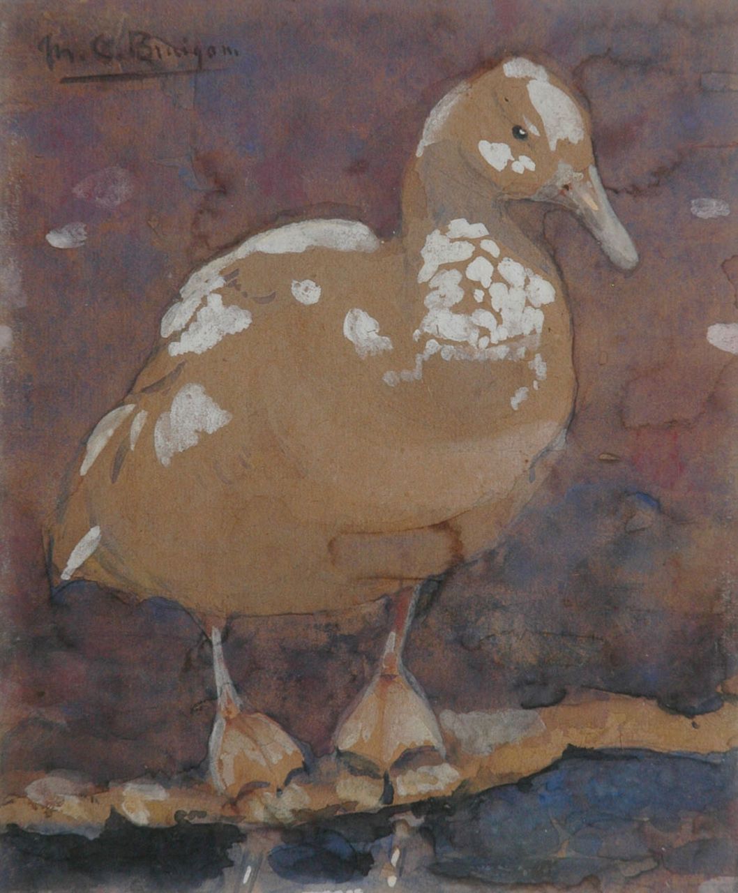 Bruigom M.C.  | Margaretha Cornelia 'Greta' Bruigom, A duck, Aquarell auf Papier 17,5 x 14,4 cm, signed u.l.