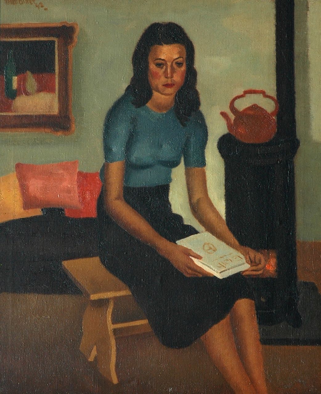 Bitter T.  | Theodorus 'Theo' Bitter, Portrait of a young lady, Öl auf Leinwand 60,9 x 50,9 cm, signed u.l. und dated '42