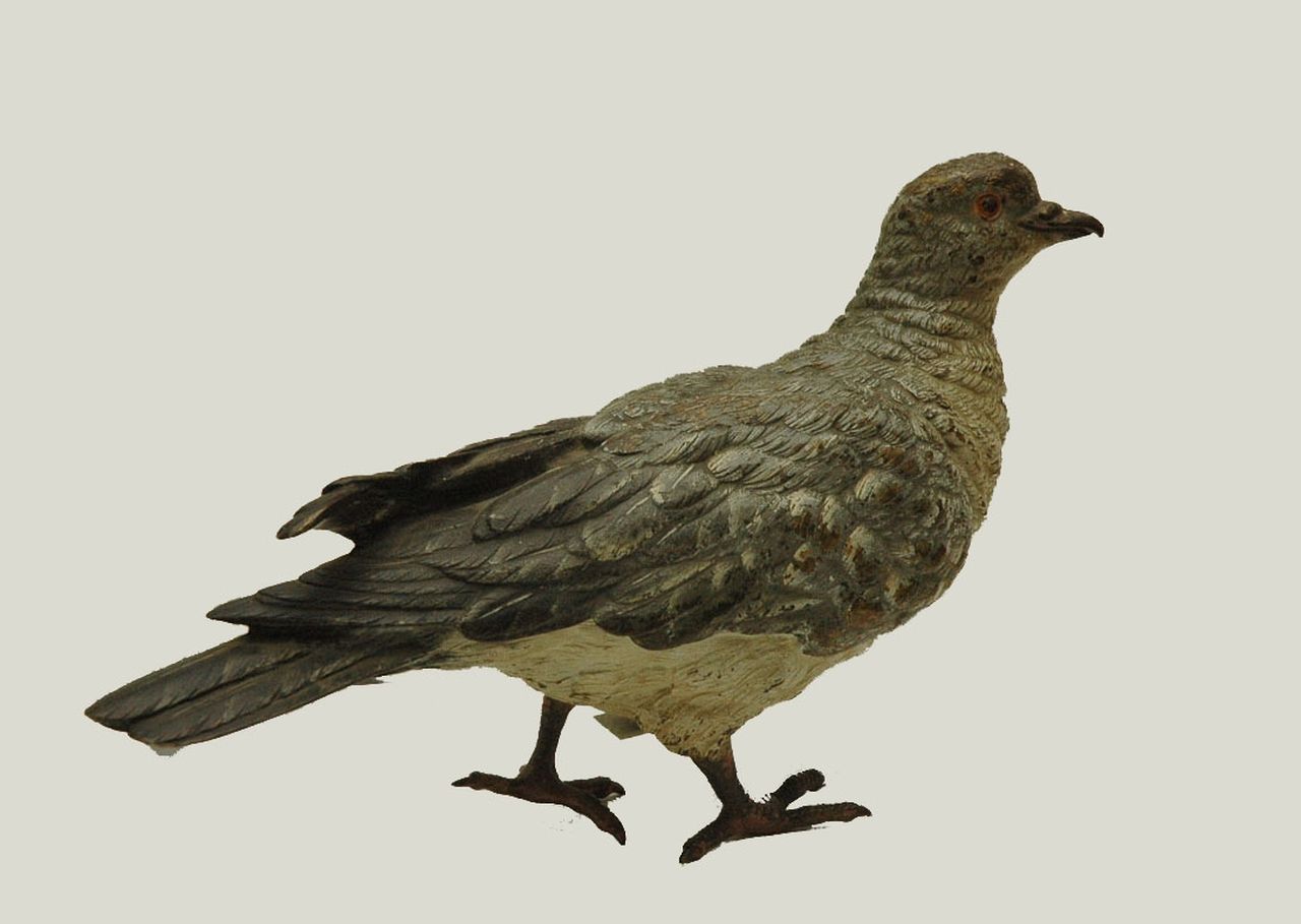 Onbekend   | Onbekend, A dove, Bemalt Bronze 11,8 x 7,0 cm