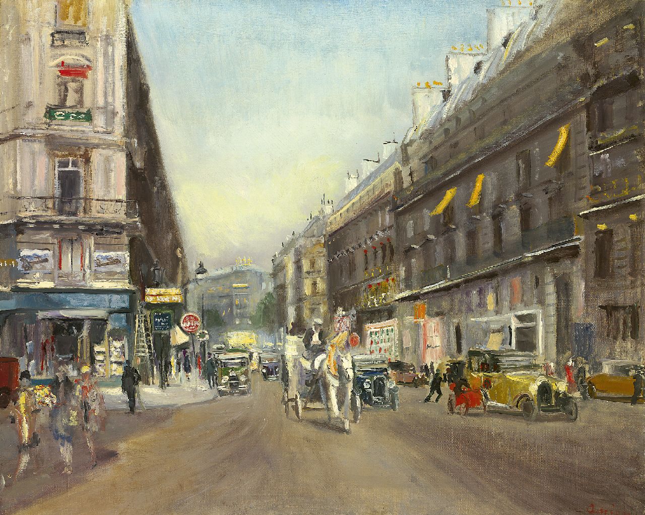 Lucien Andrion | Grand Boulevard, Paris, Öl auf Leinwand, 65,0 x 80,9 cm, Unterzeichnet r.u. und datiert 1929 (auf einem Etikett)