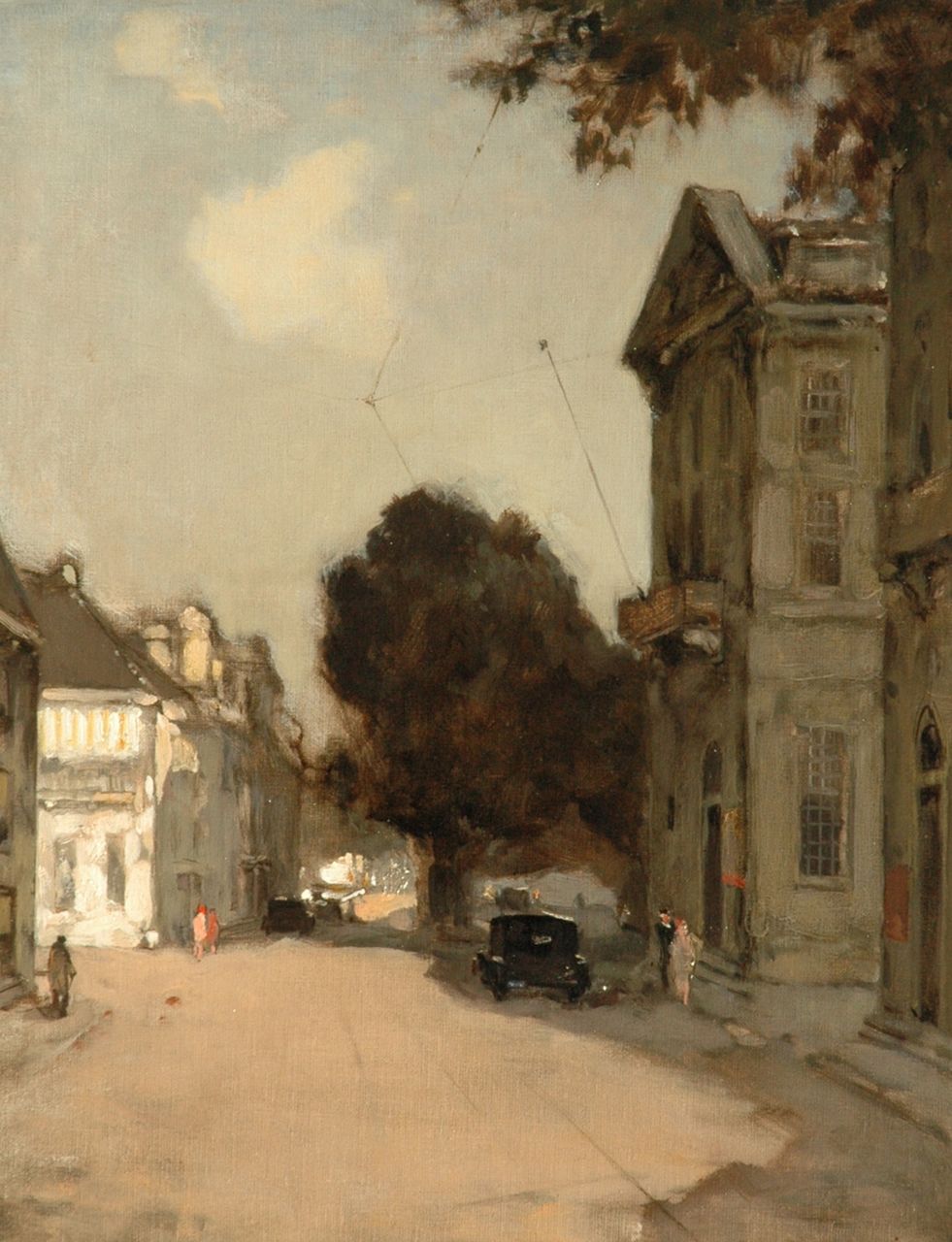 Wenning IJ.H.  | IJpe Heerke 'Ype' Wenning, The Korte Voorhout, The Hague, with the Royal Theatre, Öl auf Leinwand 50,5 x 40,5 cm, signed l.r.