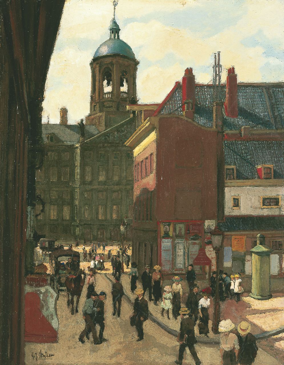 Staller G.J.  | Gerard Johan Staller, The 'Koninklijk Paleis', Amsterdam, Öl auf Leinwand 50,5 x 39,5 cm, signed l.l.