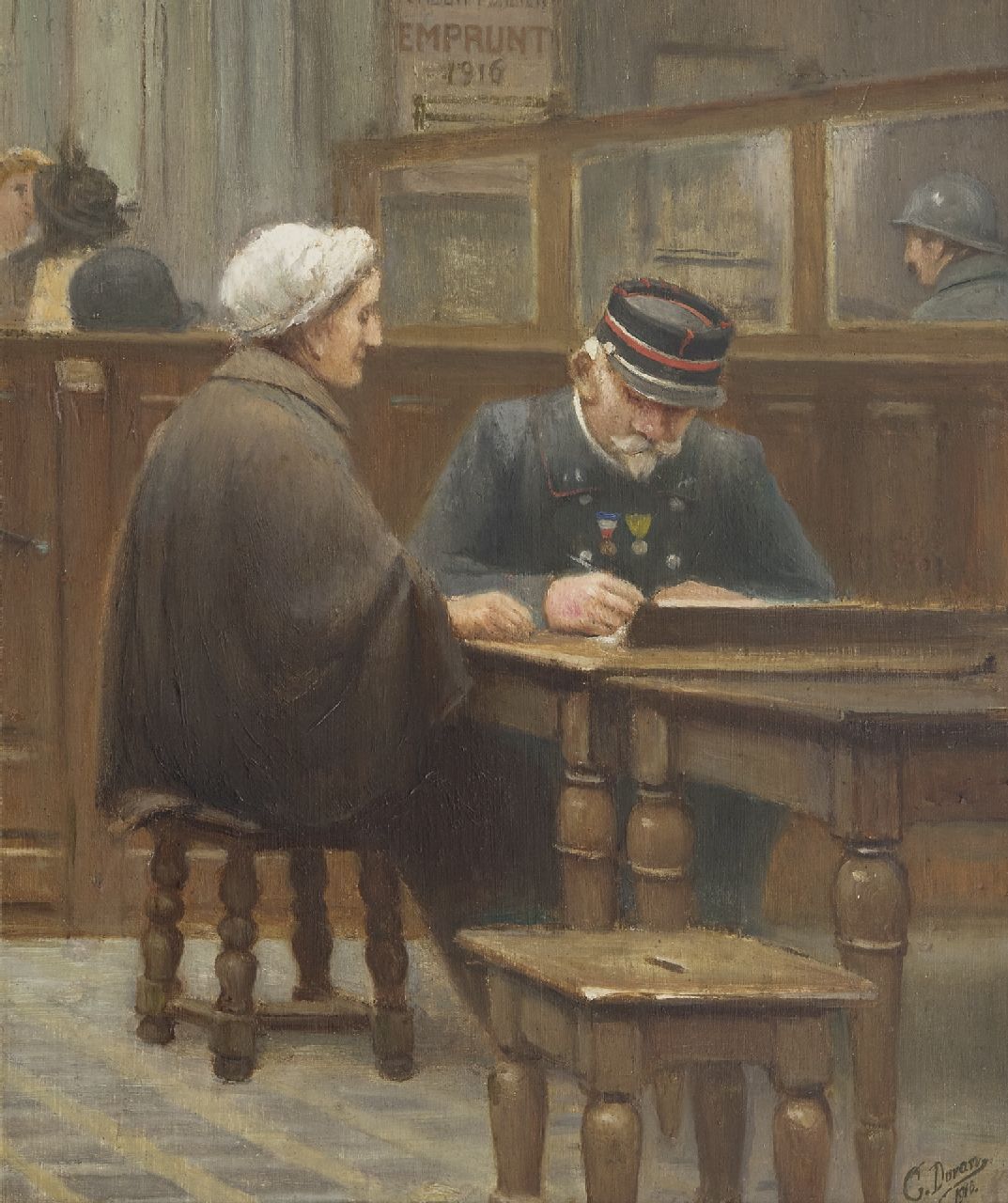 G. Duran | Im Leihhaus, Öl auf Holz, 43,1 x 36,1 cm, Unterzeichnet r.u. und datiert 1910
