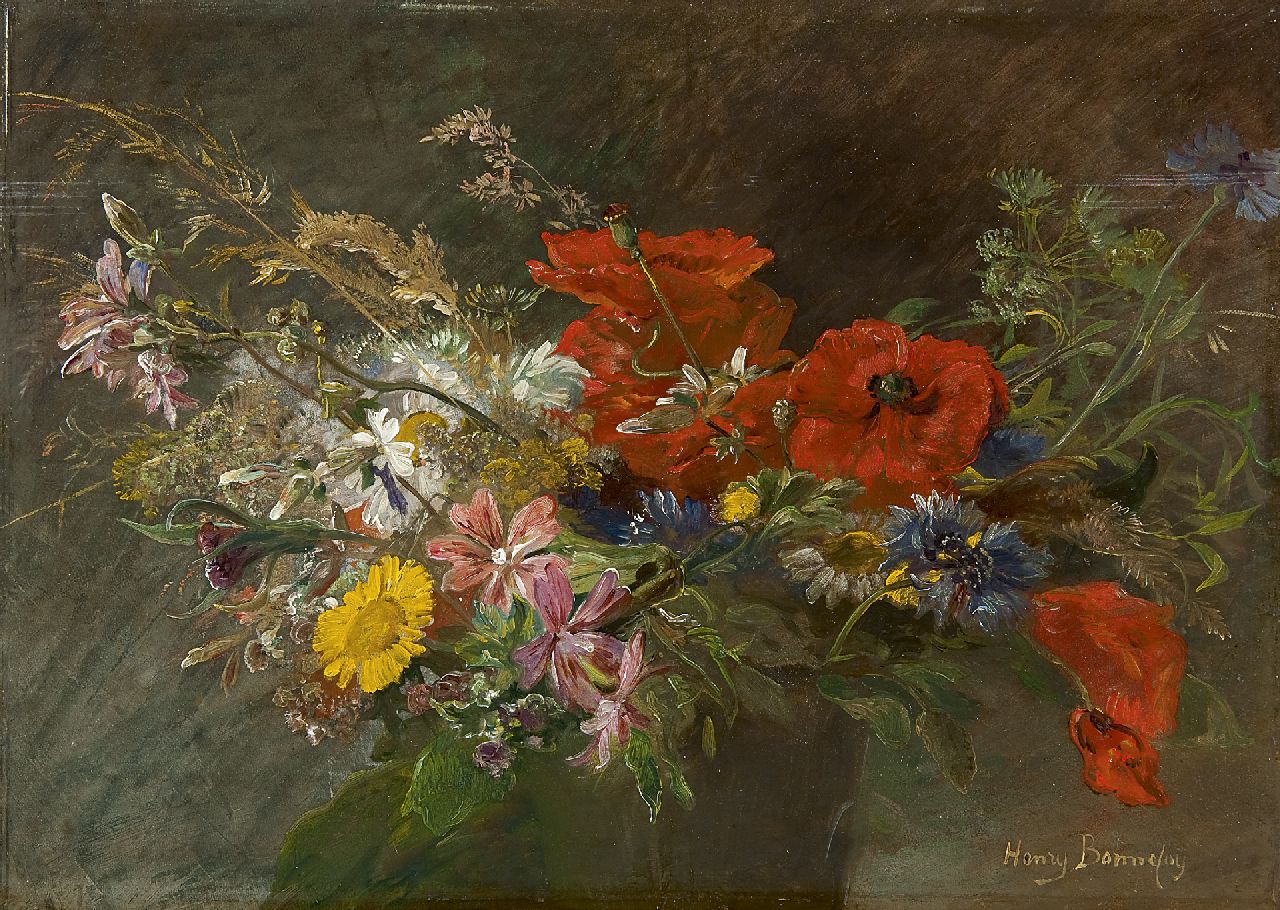 Bonnefoy H.A.  | Henry Arthur Bonnefoy, A flower still life, Öl auf Holz 29,3 x 41,1 cm, signed l.r.